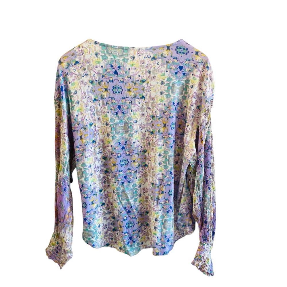 Anthropologie Odetta Fairycore Embroidered Boho Top Purple - Picture 5 of 9